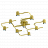 Дизайнерский потолочный светильник ROM 7 плафонов Золотой фото 2