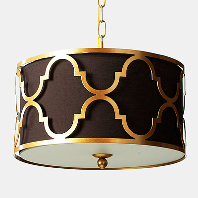 Люстра Quatrefoil Overlay Drum Pendant 60 см  Белый  фото 1