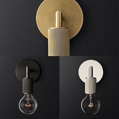 Бра RH Utilitaire Single Sconce Серебро (Хром)  фото 1